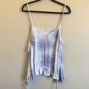 American Eagle Soft Sexy Blue Tie Dye Cold Shoulder L NWOT